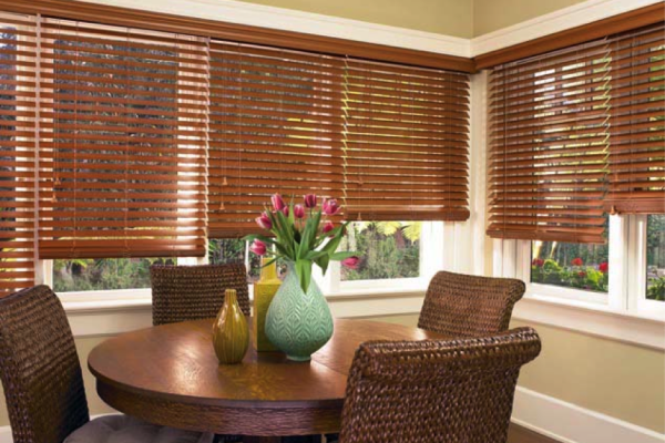 wood blinds in natural color