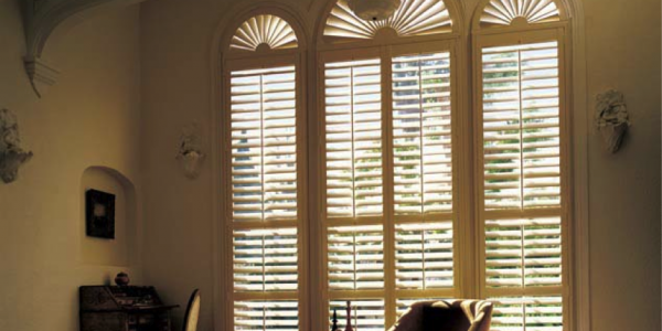 Newstyle Hybrid Shutters, arched-top